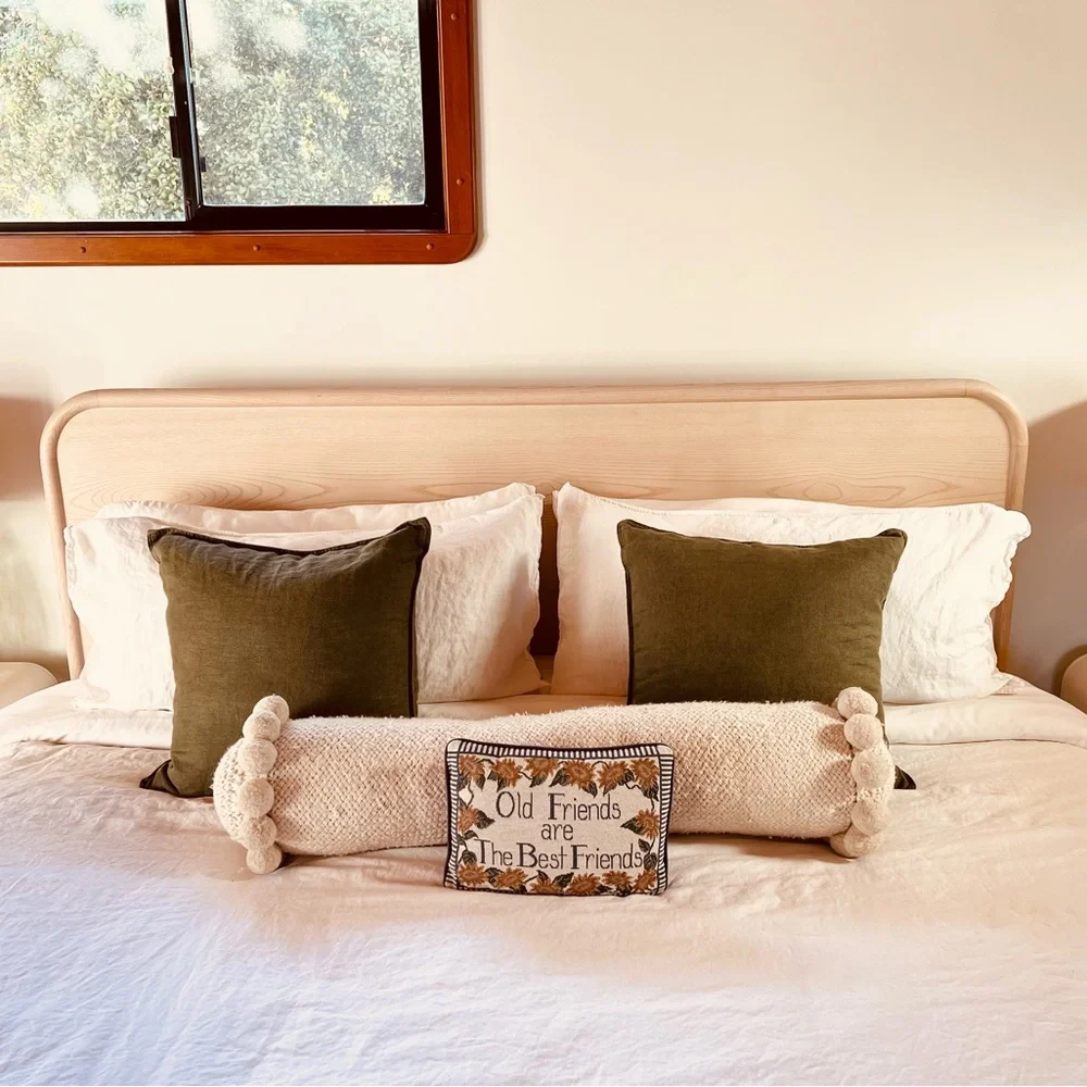 COTTAGE CORE NEEDLEPOINT STYLE CUSHION COASTAL GRANDMOTHER BOHO COUNTRY‎ EUC